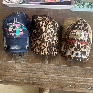 Women’s Leopard Print Baseball Cap - 3 baseball caps Multiple Colors